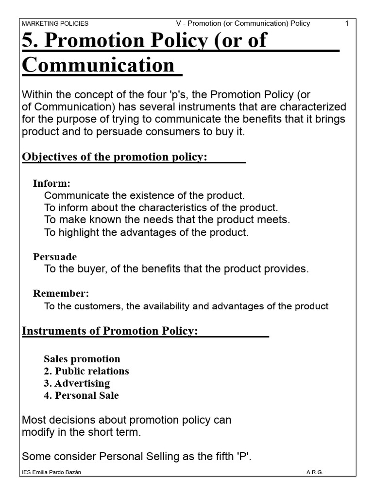 Promotion-Communication Policies | PDF | Marketing | Advertising