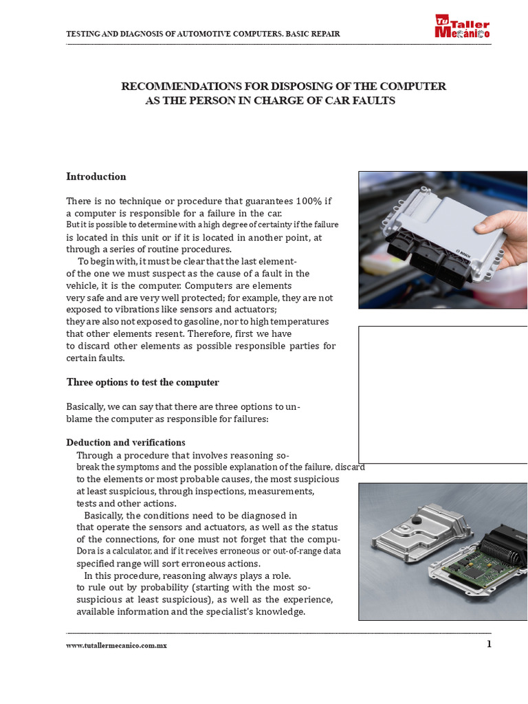 Automotive Computer Testing & Repair Guide | PDF | Electrical Connector ...