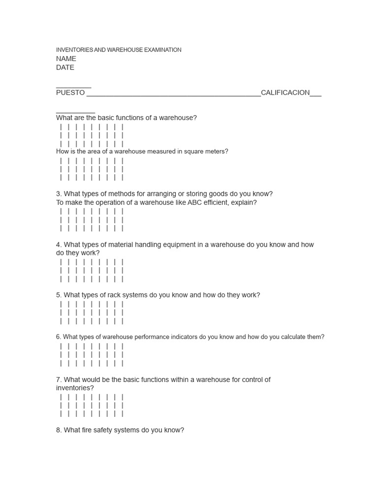 Inventory and Warehouse Exam | PDF | Warehouse | Supply Chain Management