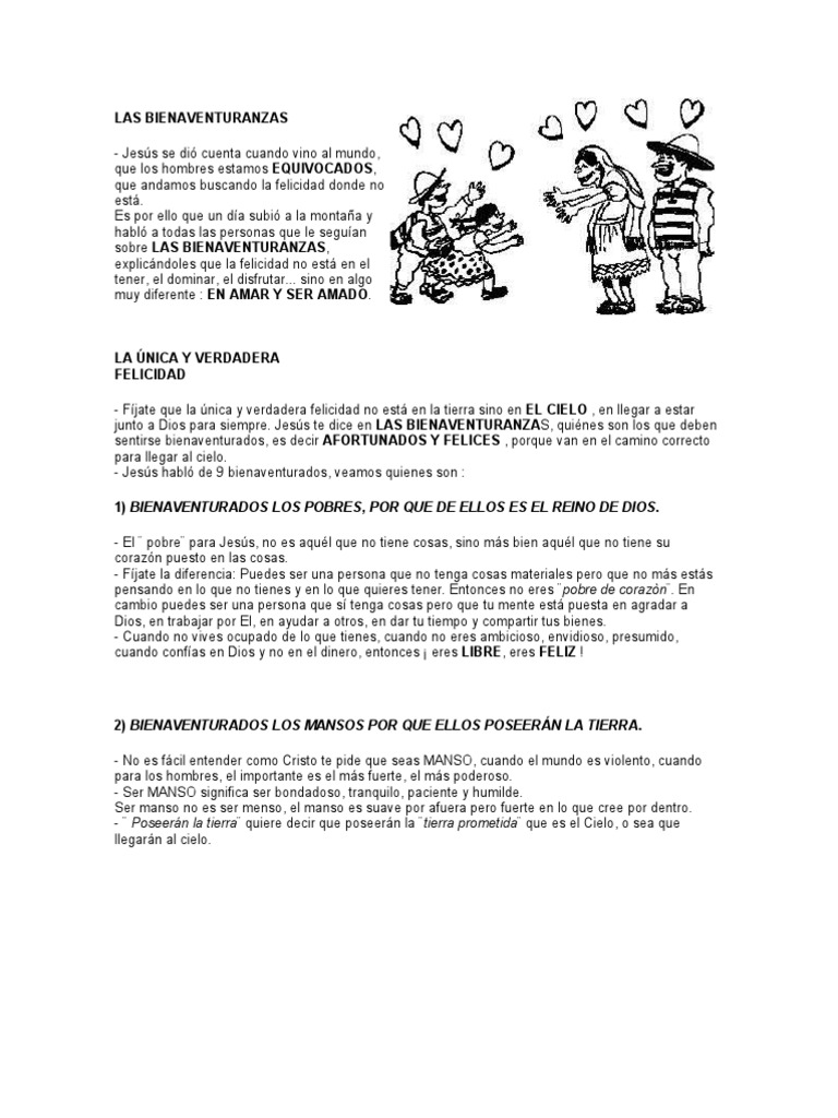 Bienaventuranzas: Camino a la Felicidad | PDF