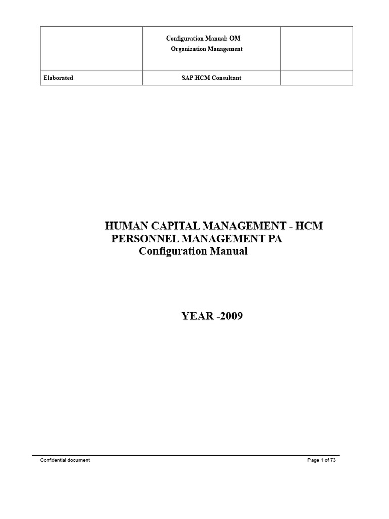 Sap HR Om Configuration Manual PDF | PDF | Human Resource Management