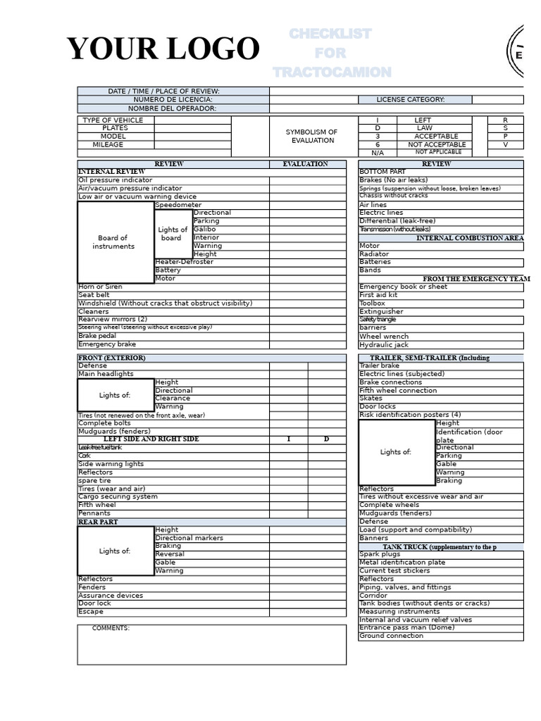 Truck Inspection Checklist Guide | PDF | Truck | Trailer (Vehicle)
