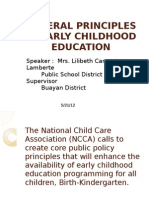 General Principles in Early Childhood Education