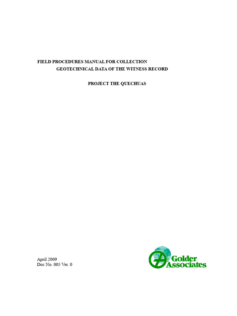 Geotechnical Data Collection Manual | PDF | Fault (Geology) | Surface ...
