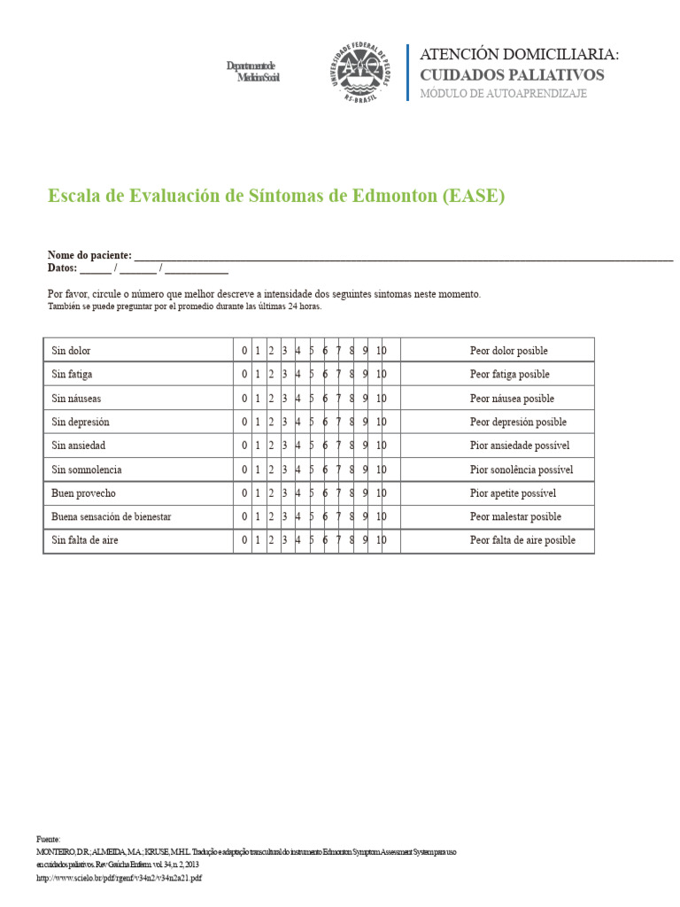 Escala de Evaluación de Síntomas EASE | PDF | Enfermedades y trastornos ...