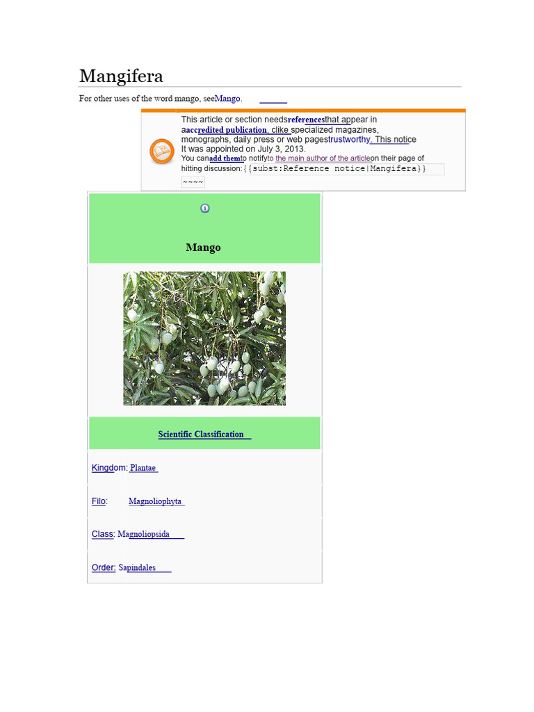 taxonomy of mango.docx | PDF | Mango | Trees