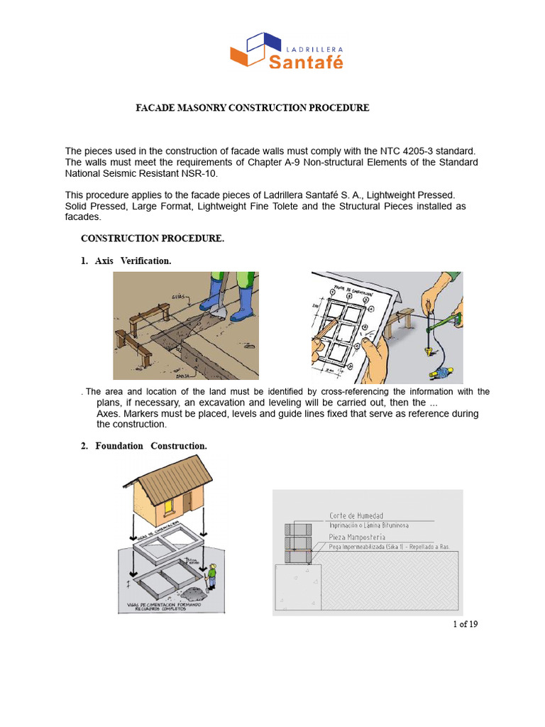 Facade Masonry Construction Guide | PDF | Wall | Masonry