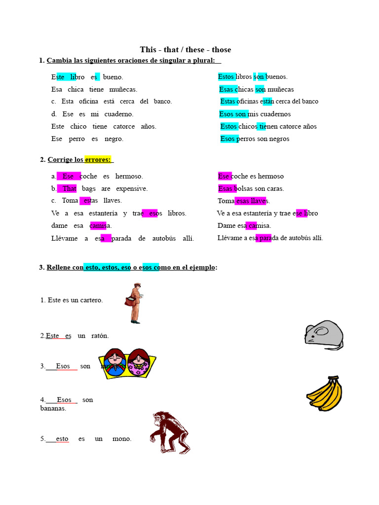 Uso de pronombres demostrativos en español | PDF
