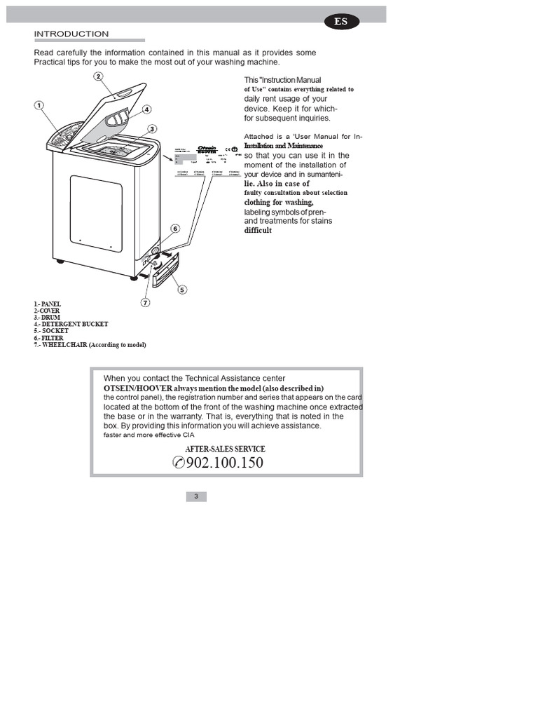 Washing Machine User Manual Guide | PDF | Washing Machine