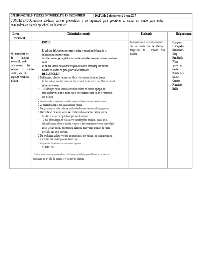 Activiteiten Wereldhandwasdag | PDF
