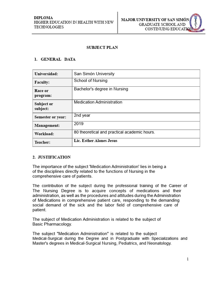 Medication Administration in Nursing Program | PDF | Procedural ...
