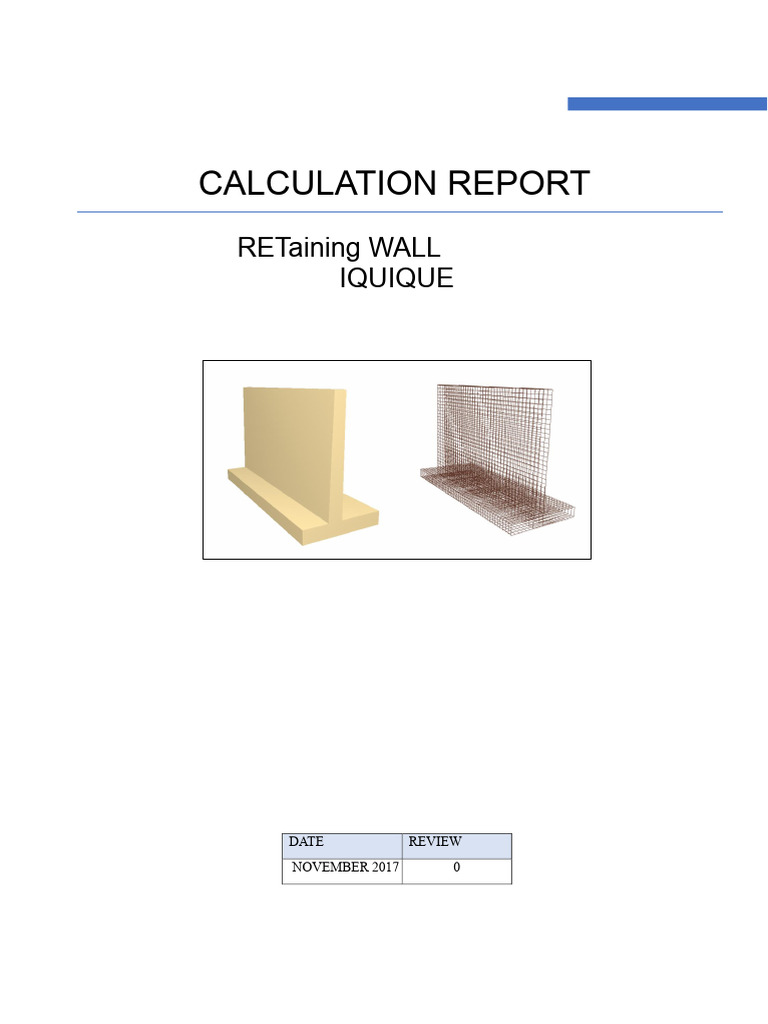 Iquique Retaining Wall Design Report | PDF | Concrete | Bending