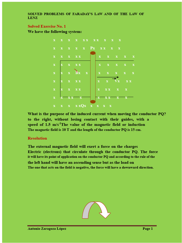 Solved Problems on Faraday's Law and Lenz's Law | PDF | Electromagnetic ...