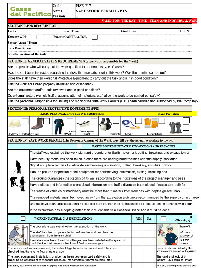 Safe Work Permit Guidelines and Checklist | PDF | Personal Protective ...