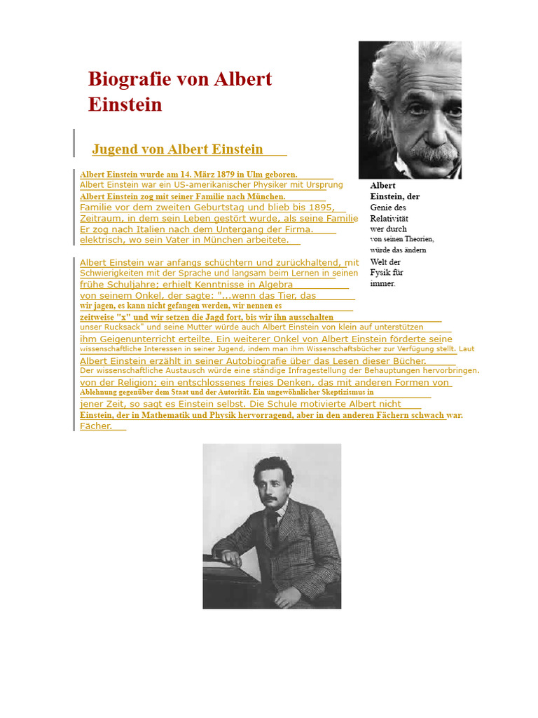 Biografie Von Albert Einstein | PDF