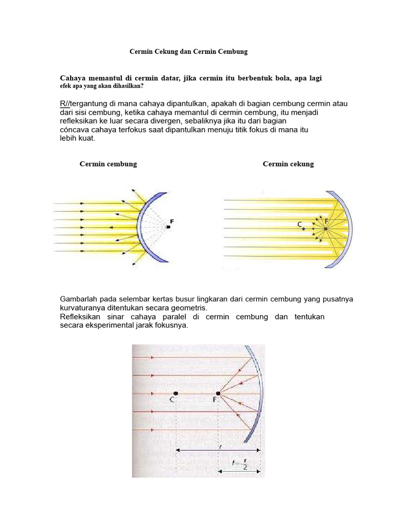 Cermin Cekung dan Cembung: Refleksi Cahaya | PDF