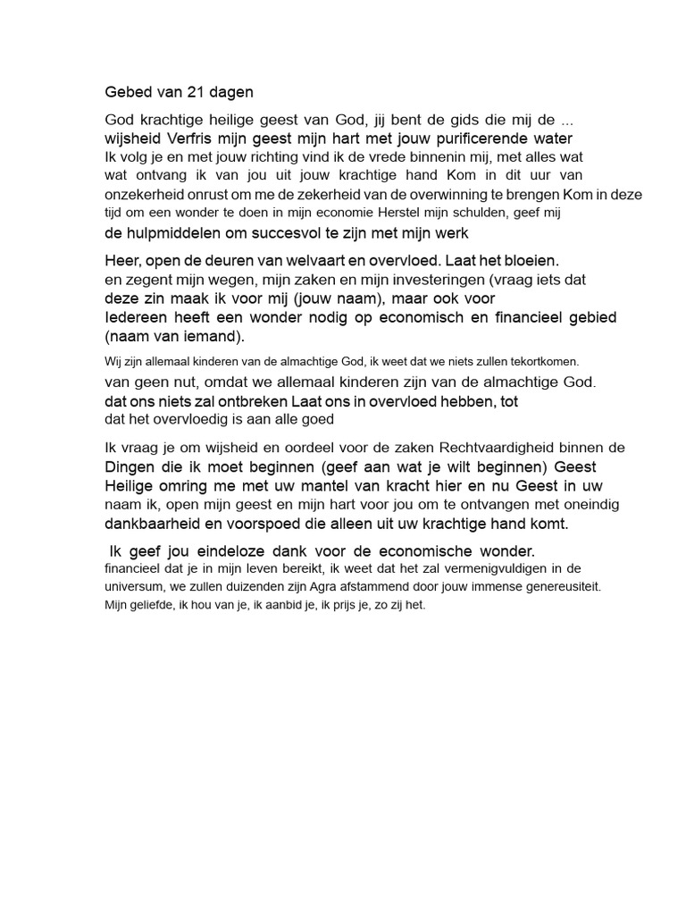 Gebed Van 21 Dagen | PDF