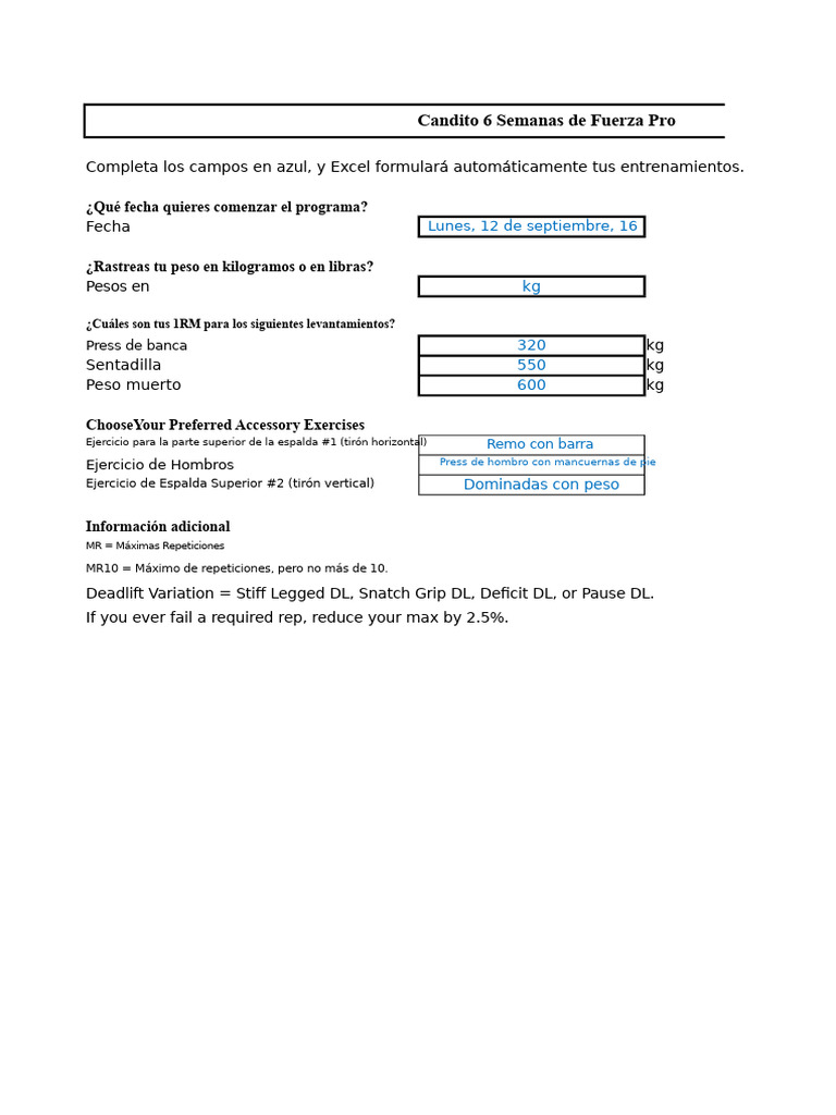 Programa de 6 Semanas de Candito | PDF | Manejo de la obesidad | Peso