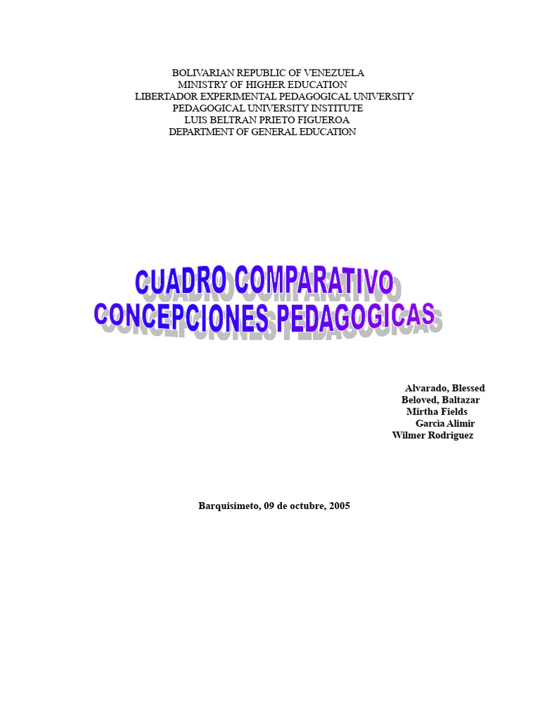 Comparative Pedagogical Conceptions | PDF | Pedagogy | John Dewey