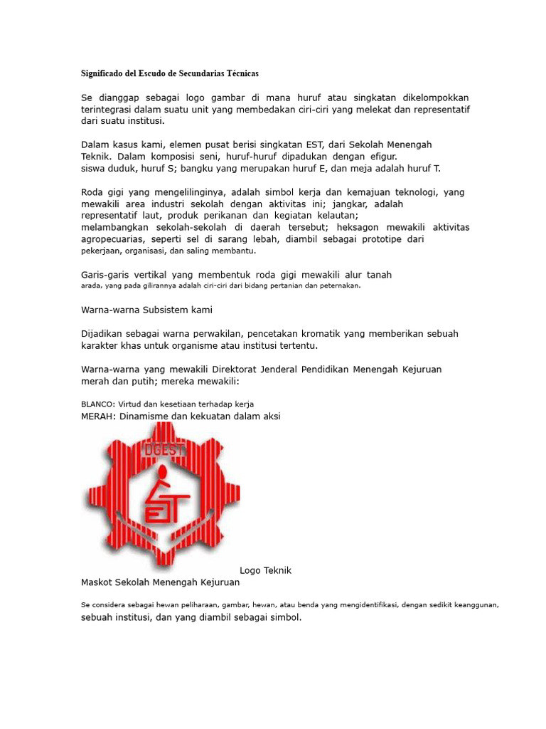 Arti Lambang Sekolah Menengah Teknik | PDF