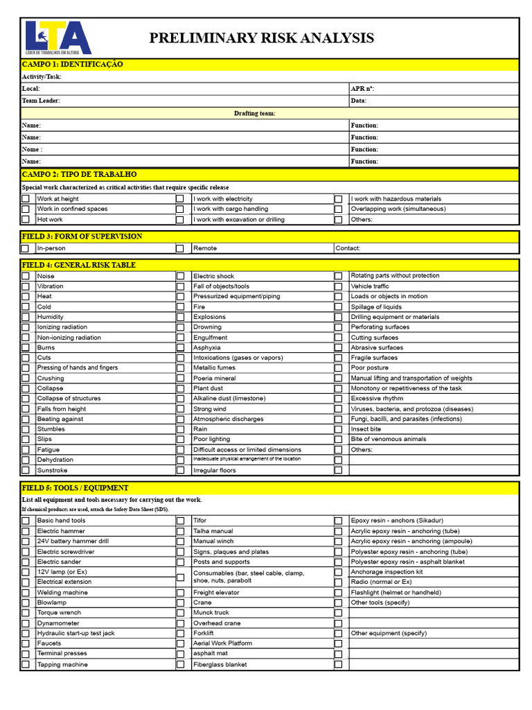 Preliminary Risk Analysis for Work Safety | PDF | Elevator | Welding