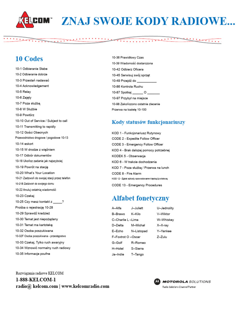 10 Kody Rozwiązania Radia Kelcom PDF | PDF