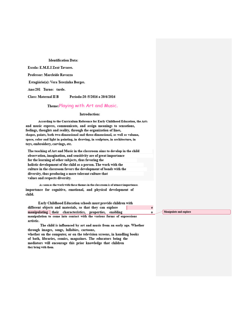 Art and Music in Early Childhood Education | PDF | Feeling | Knowledge