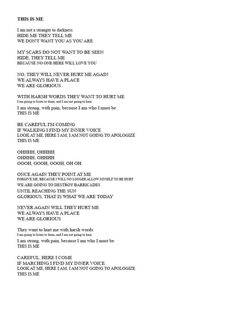 This Is Me Lyrics | PDF