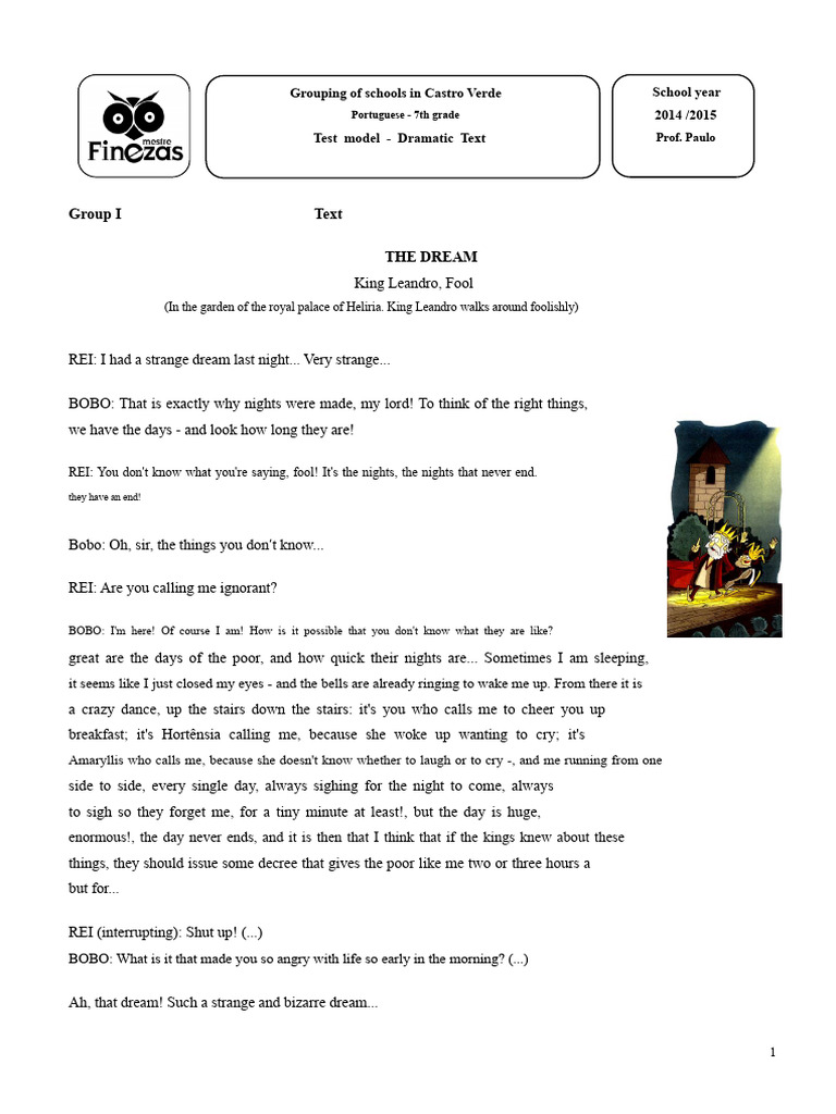 7th Grade Dramatic Text: King and Fool | PDF | Sentence (Linguistics ...