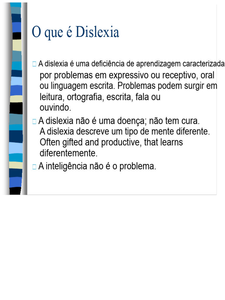 Entendendo a Dislexia: Desafios e Apoio | PDF | Aprendizado ...