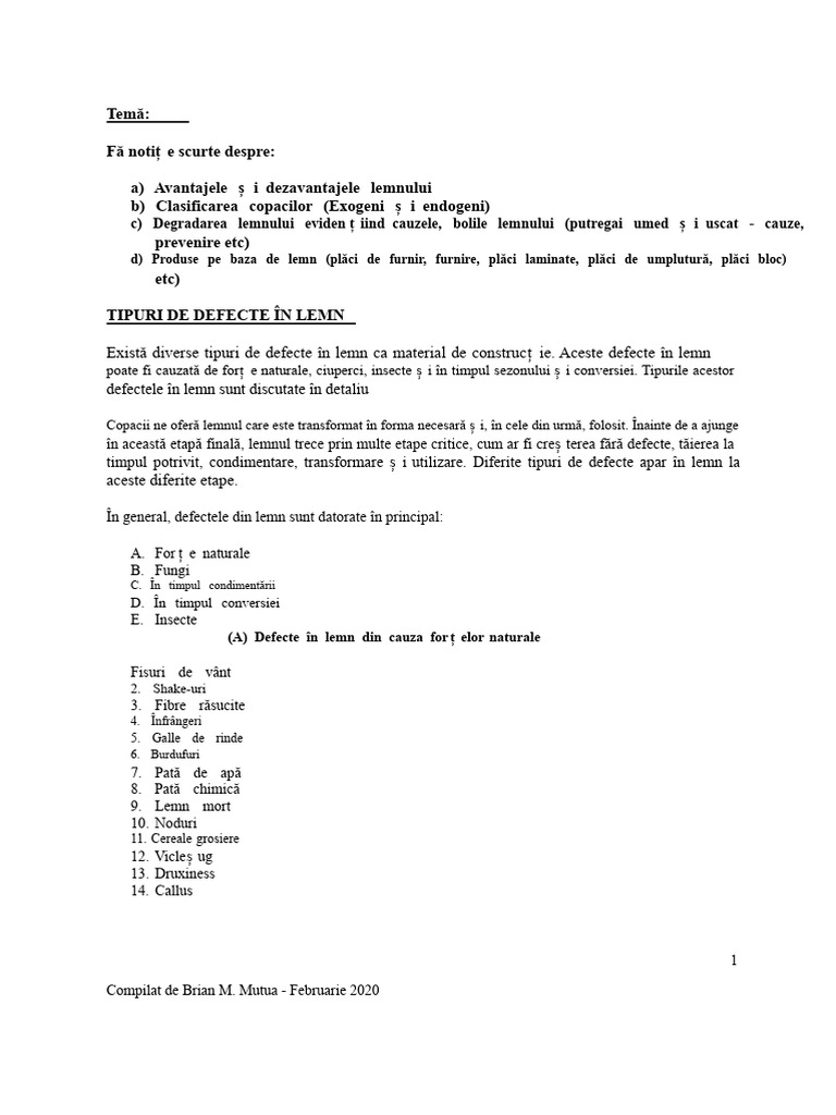Tipuri de Defecte În Lemn - 1 | PDF