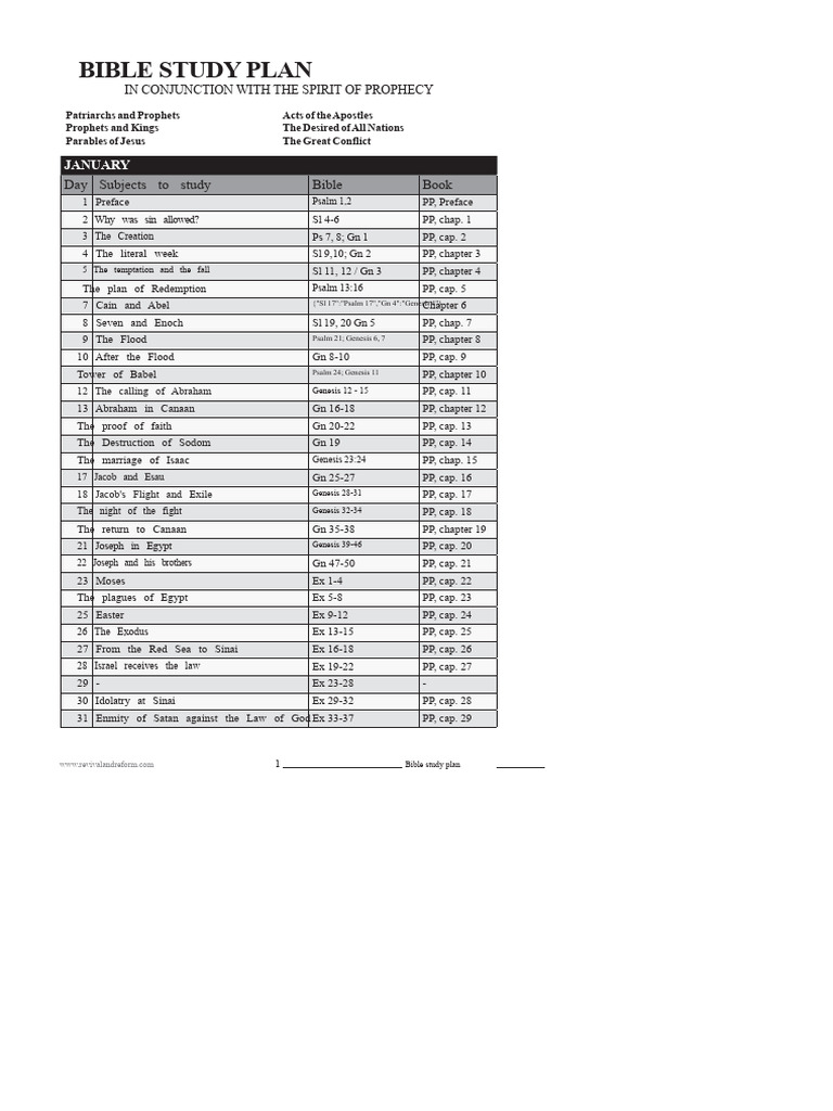 Bible Study Plan with Prophecy Insights | PDF | Books Of Samuel | Books ...