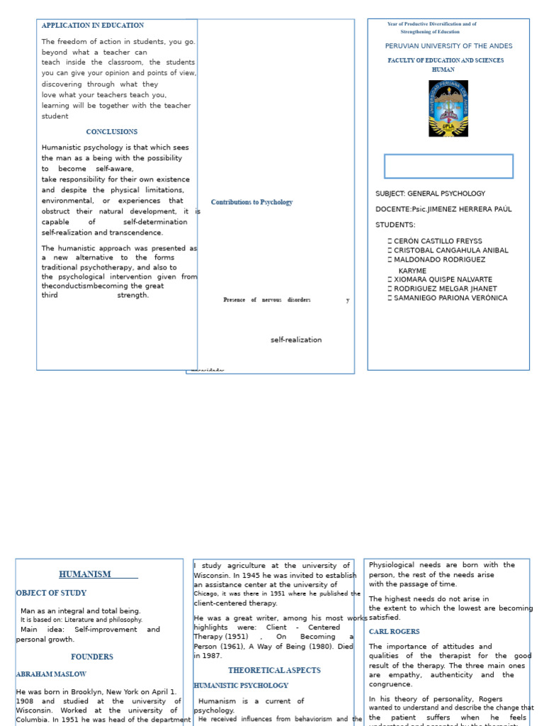 Triptych Humanism | PDF | Humanistic Psychology | Psychotherapy