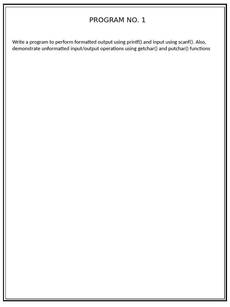 Formatted I/O in C: printf & scanf | PDF
