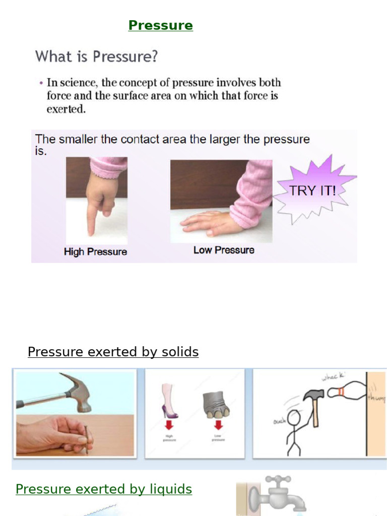 Understanding Pressure: Solids and Liquids | PDF