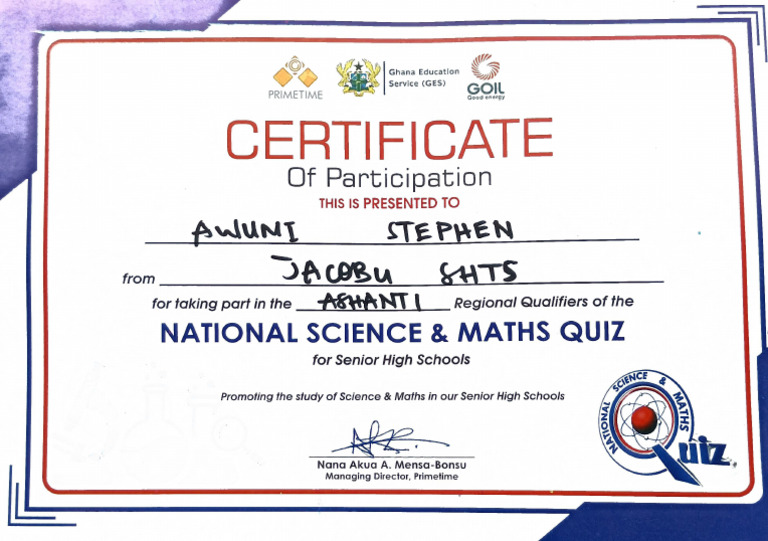National Science and Math Quiz | PDF