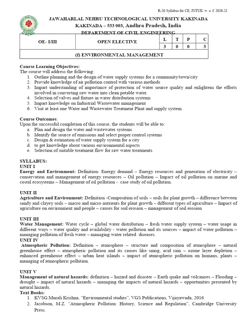 r20 - Civil - Environmental Management | PDF | Pollution | Water