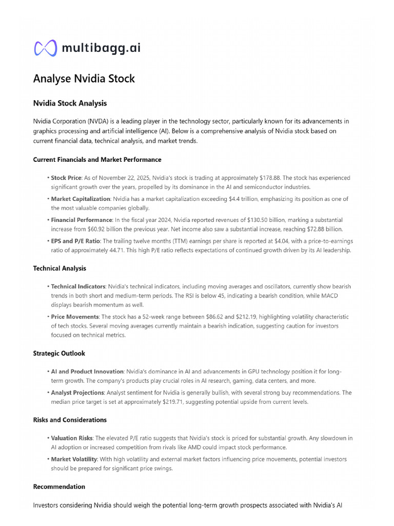 Nvidia Stock Analysis | PDF