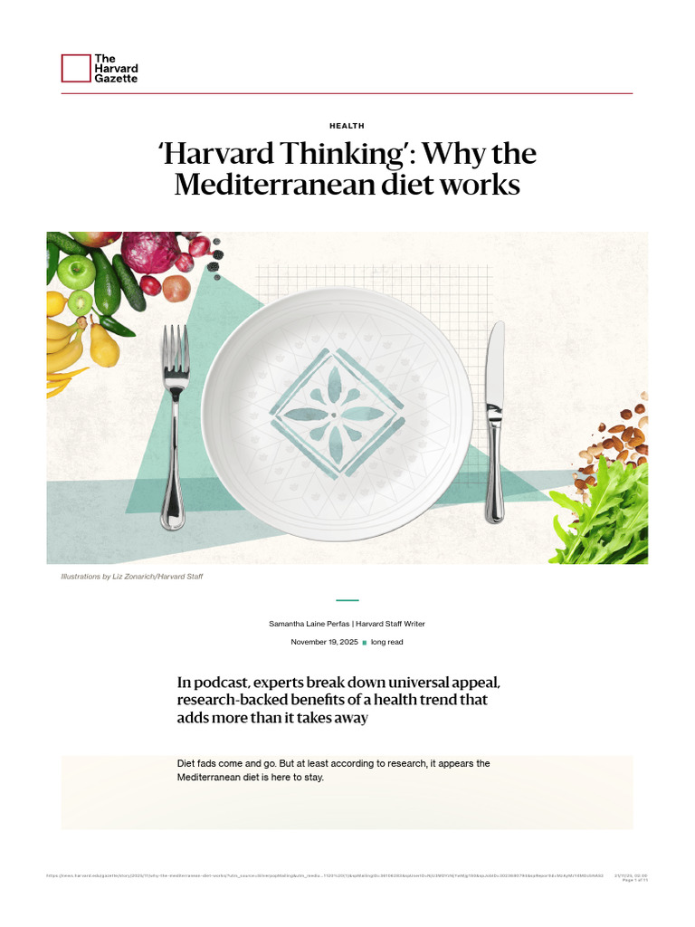 Benefits of the Mediterranean Diet | PDF | Mediterranean Diet | Dieting