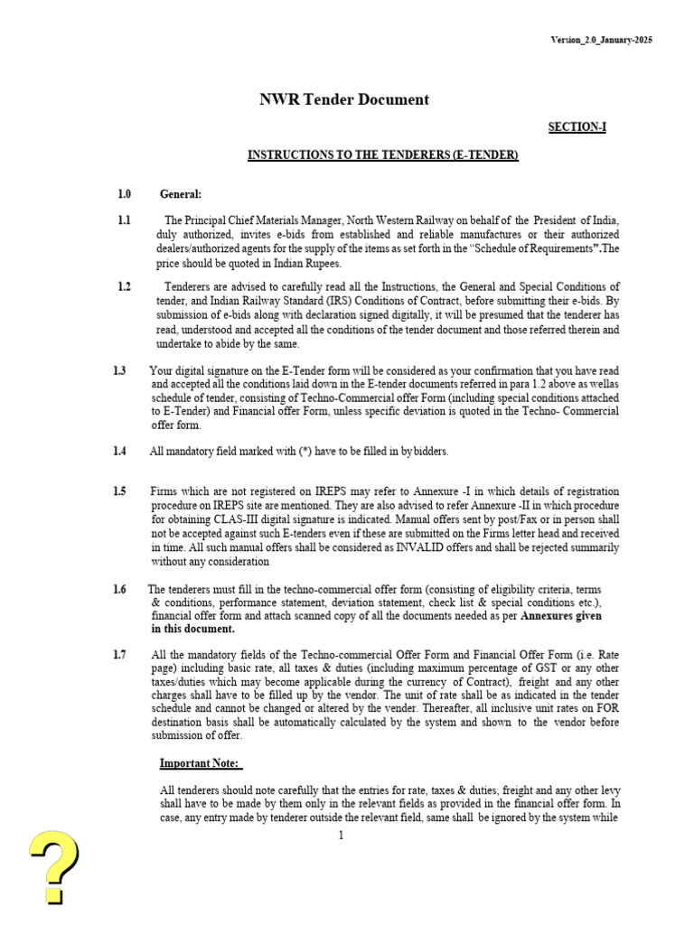 NWR E-Tender Instructions 2025 | PDF | Business