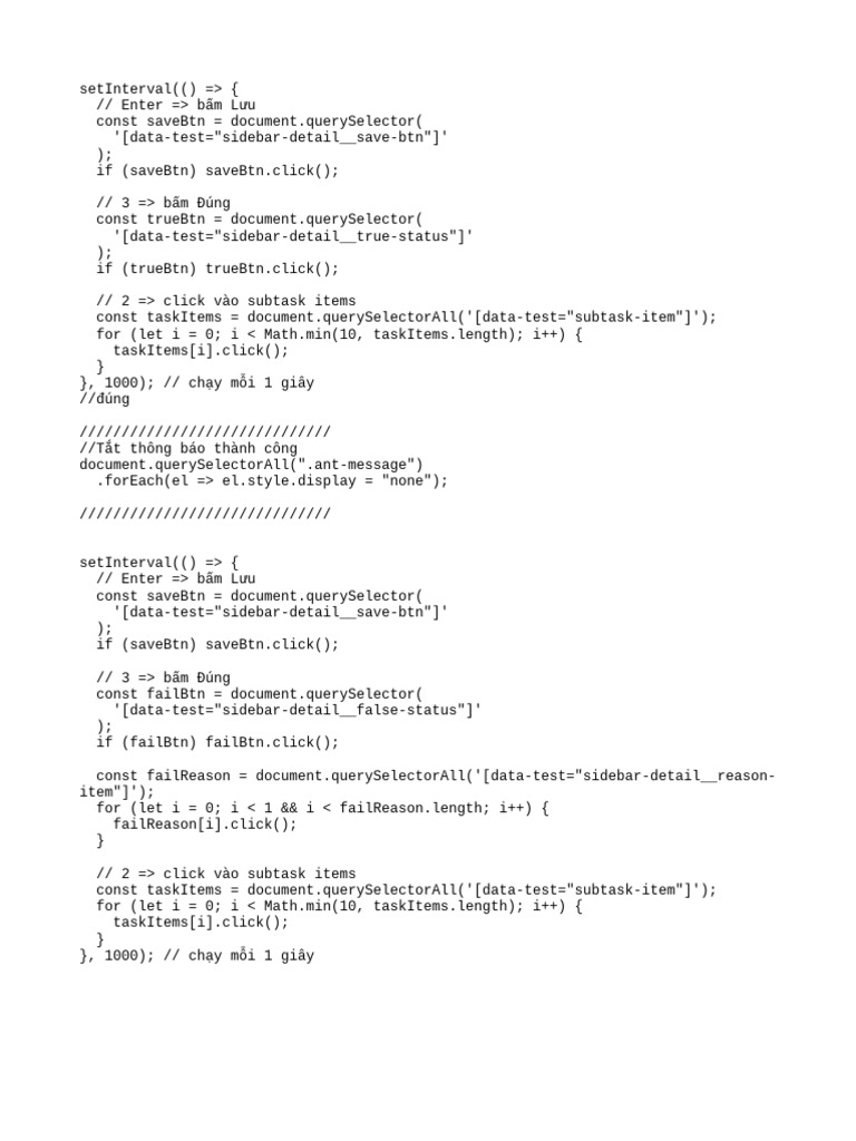 JavaScript Auto Clicker for Task Management | PDF
