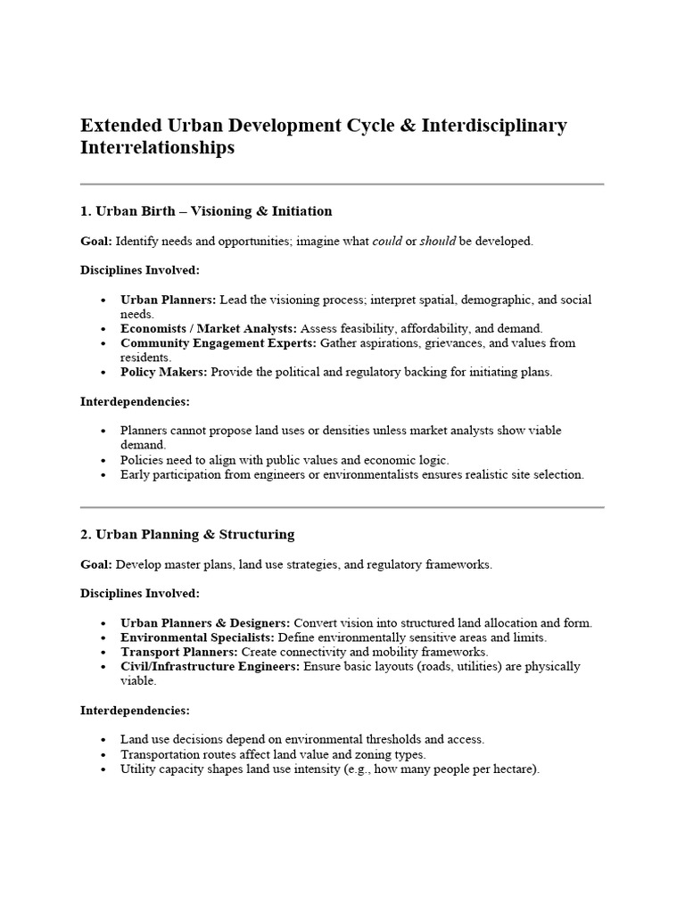 Urban Development Cycle Overview | PDF | Urban Planning | Infrastructure