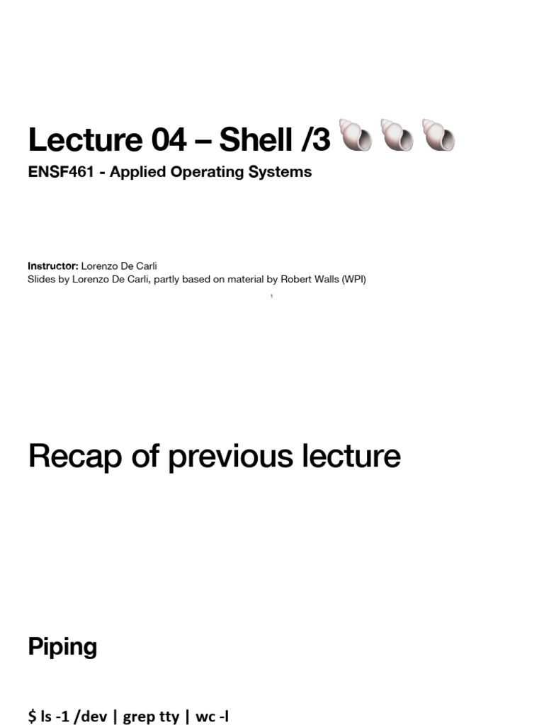 Lecture04 Shell3 | PDF | Scripting Language | Computer File