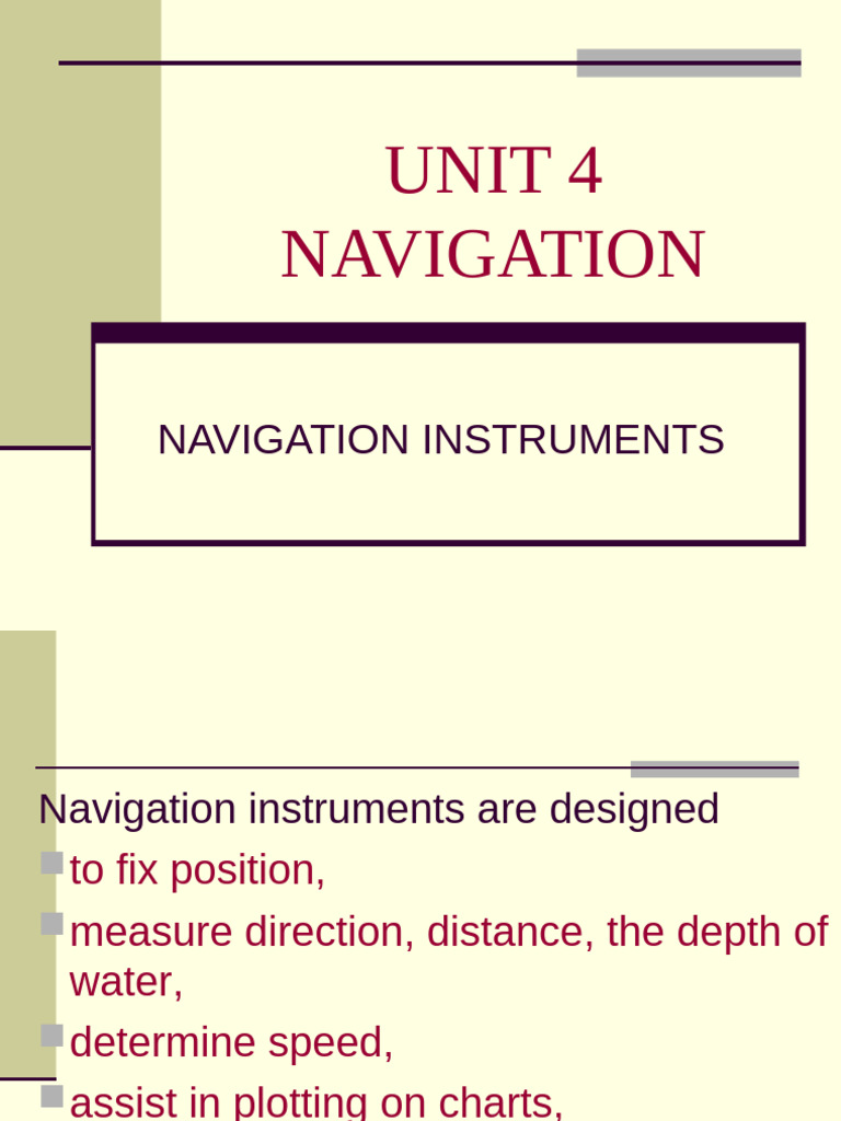 Unit 4 Navigation Instruments | PDF | Navigation | Compass