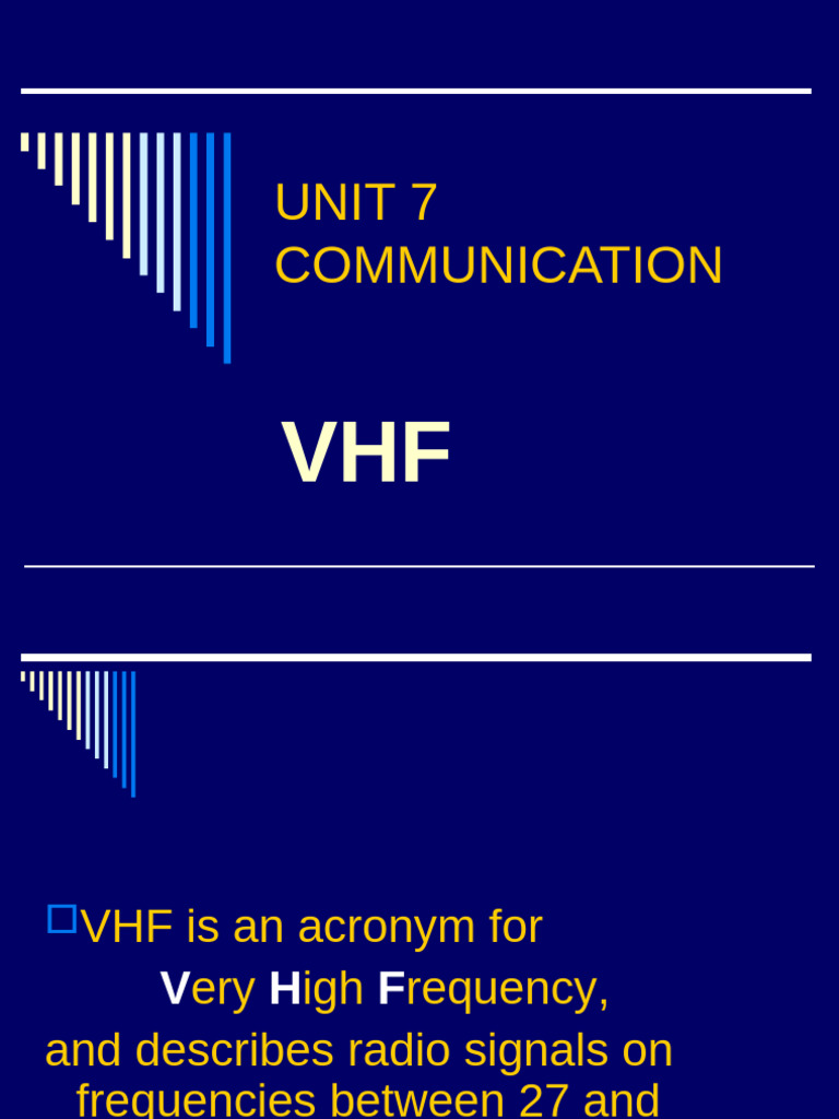 Unit 7 VHF | PDF | Very High Frequency | Telecommunications Engineering