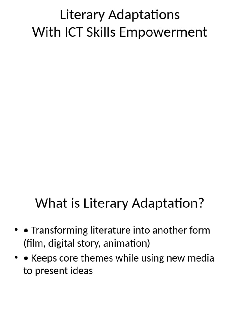 Empowering Literary Adaptations with ICT | PDF
