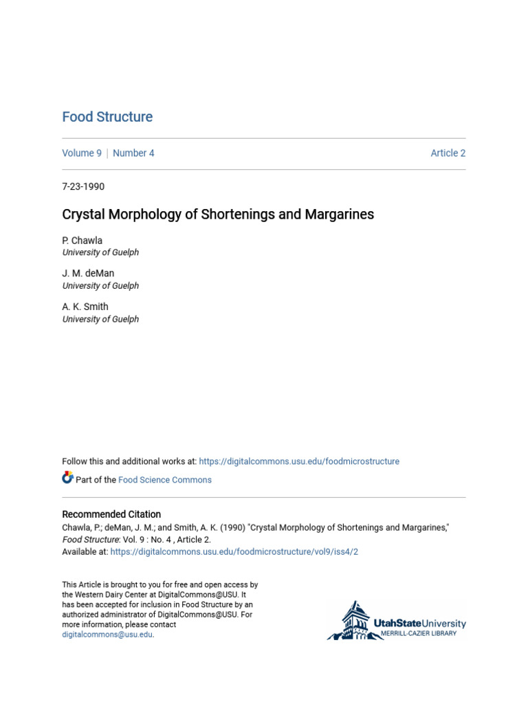 Crystal Morphology in Fats Analysis | PDF | Scanning Electron ...