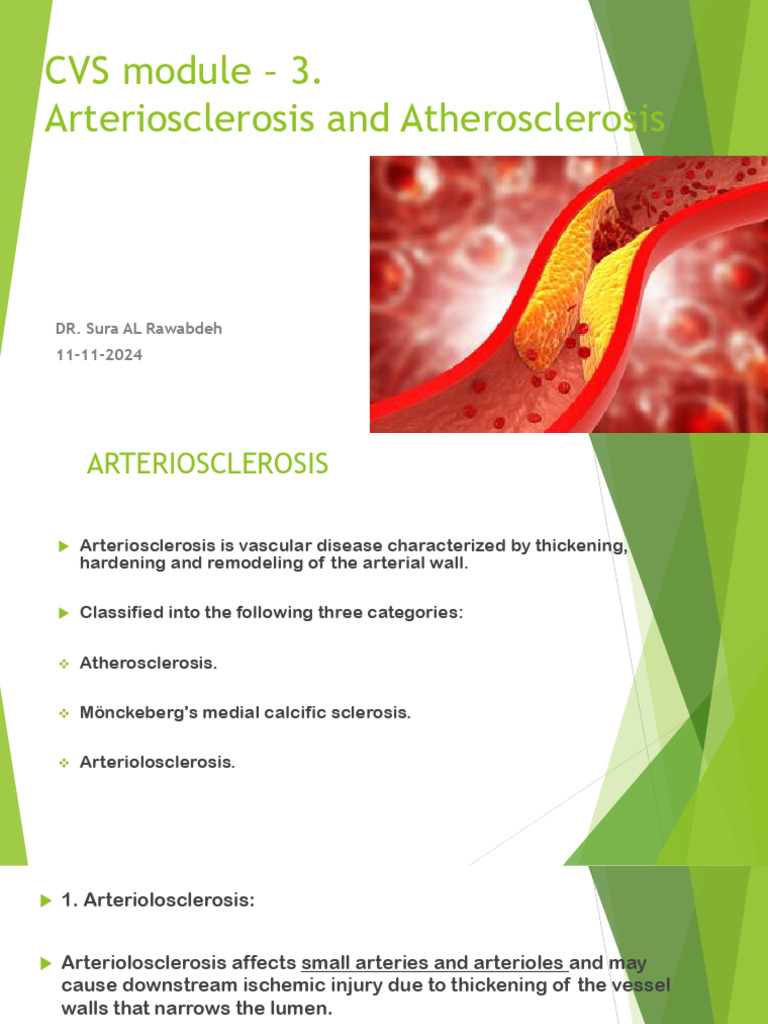 Arteriosclerosis and Atherosclerosis Overview | PDF | Atherosclerosis ...