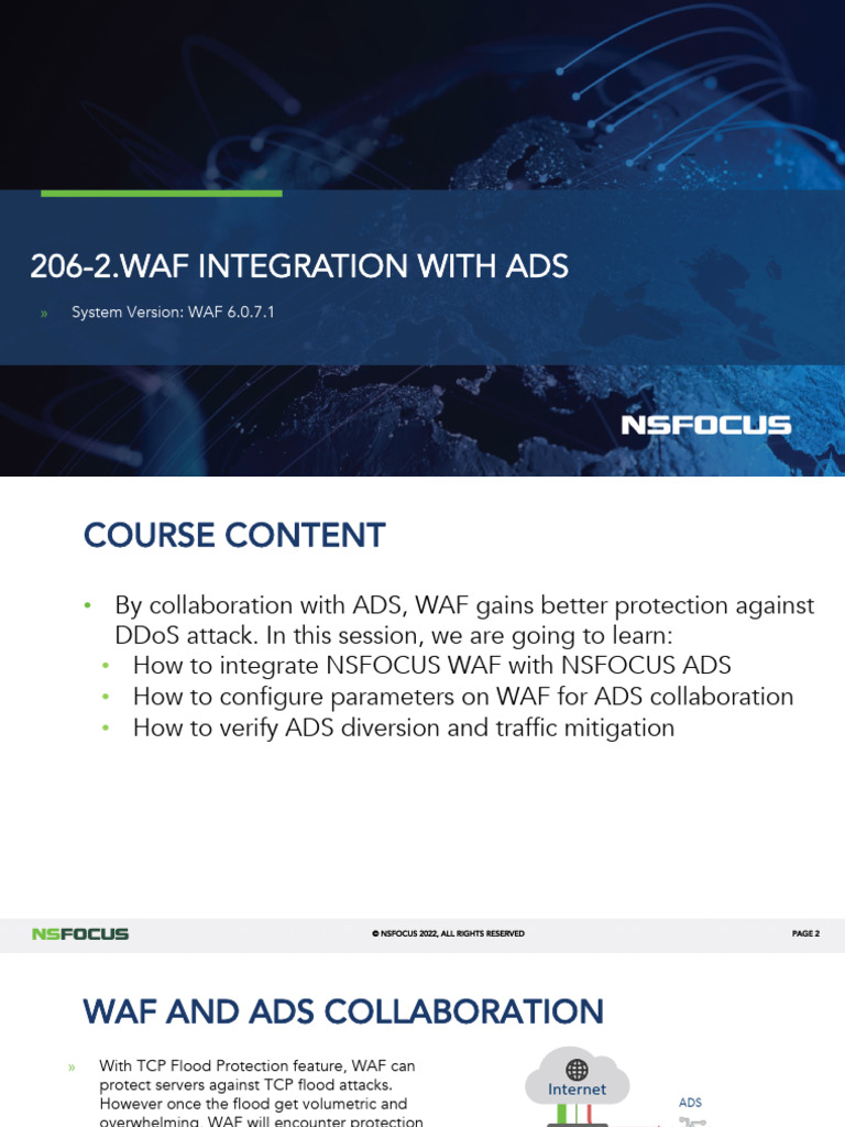 WAF and ADS Integration Guide | PDF | Denial Of Service Attack ...
