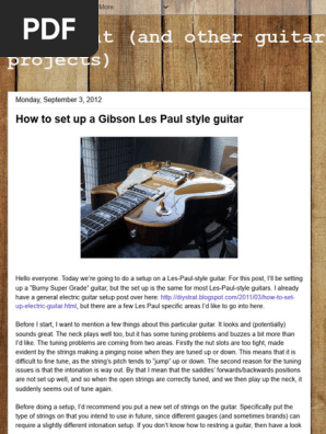 Gibson Les Paul Setup Guide | PDF | Guitars | Necked Lutes